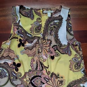 Women's Yellow & Brown Sleeveless M